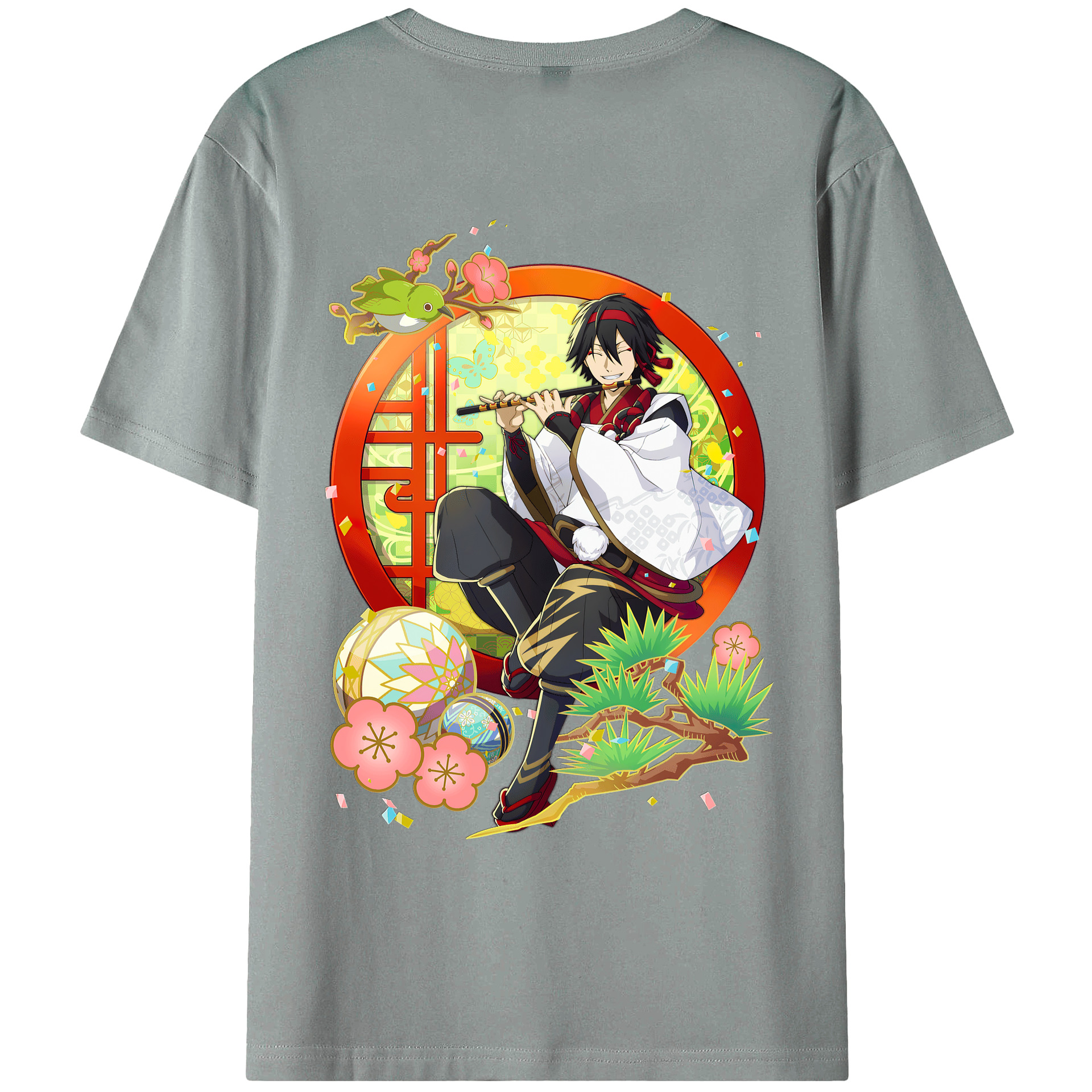 （画像用） 文豪ストレイドッグス Bungo Stray Dogs 綿100％ メンズ半袖Tシャツ（バックプリント） 通気性